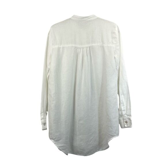 Eileen Fisher 100% organic linen button up tunic shirt‎ Size XXS white - Picture 5 of 6
